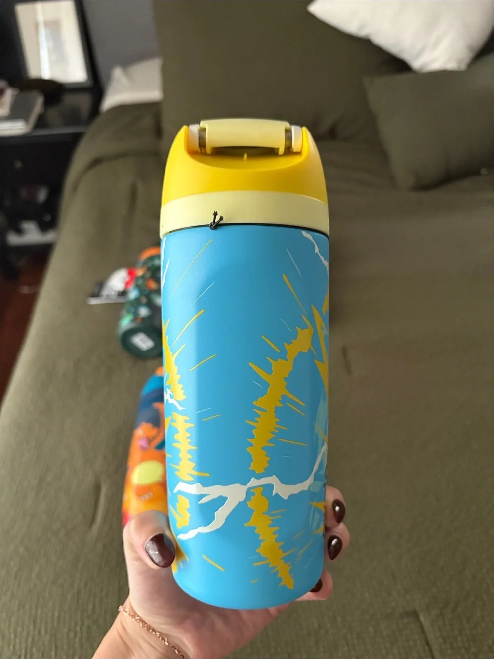 ekaluo Pikachu Kids Water Bottle - Blue & Yellow